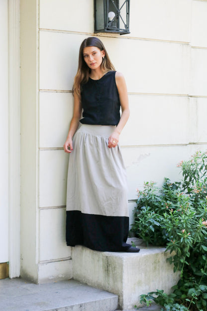 Falda Copoa Beige/Negro