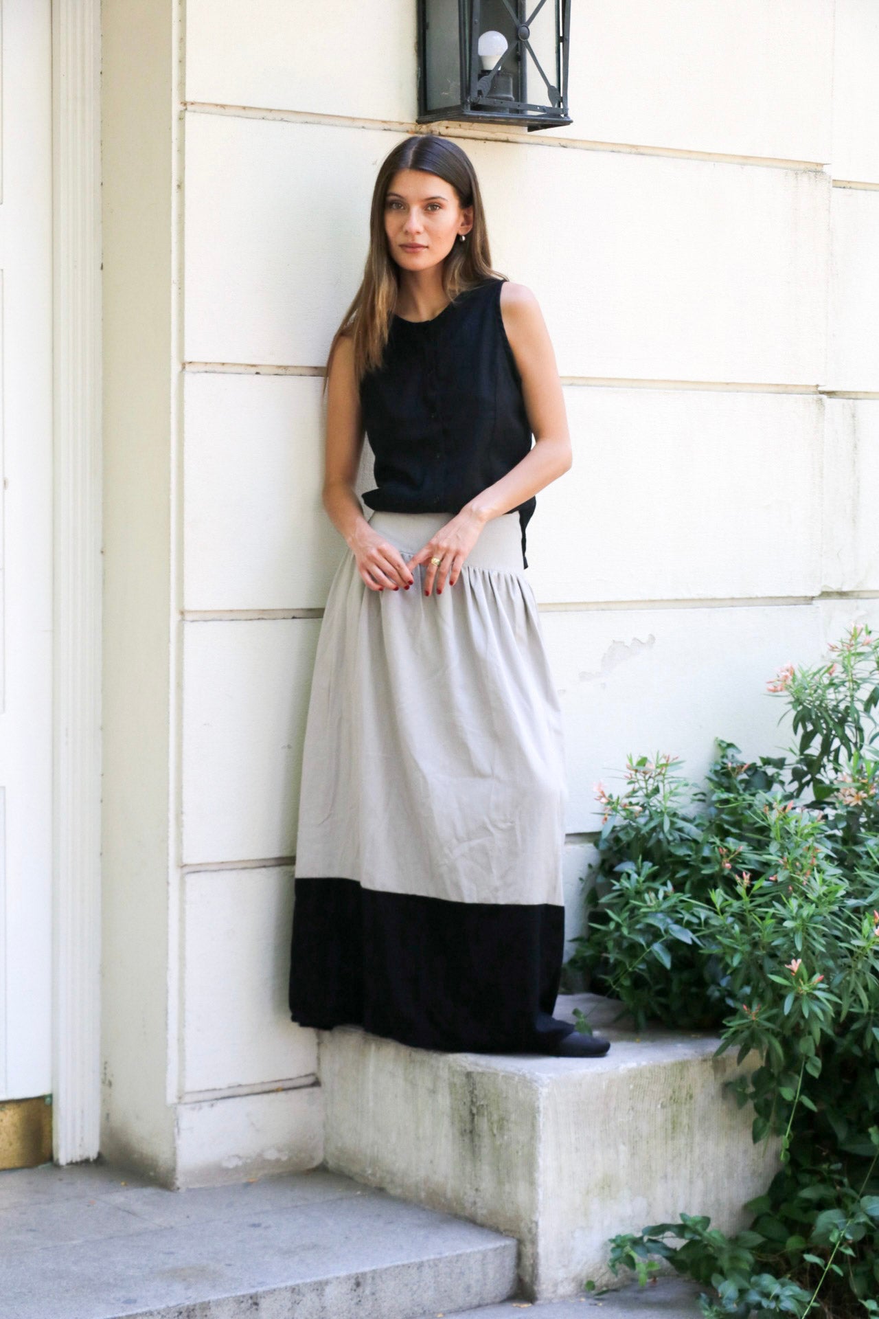 Falda Copoa Beige/Negro