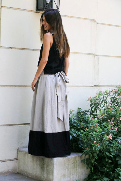 Falda Copoa Beige/Negro